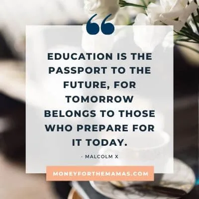 malcome x quote for financial literacy & education