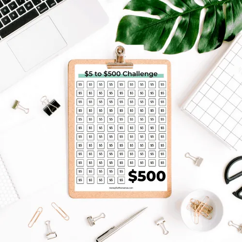 $1 to $500 money saving challenge
