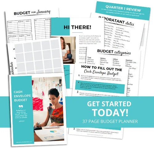 cash envelope printable budget planner pages