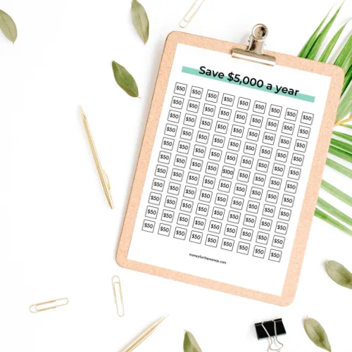 $5,000 a year savings chart