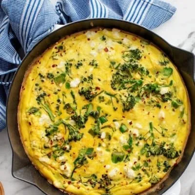 frittata in cast iron pan