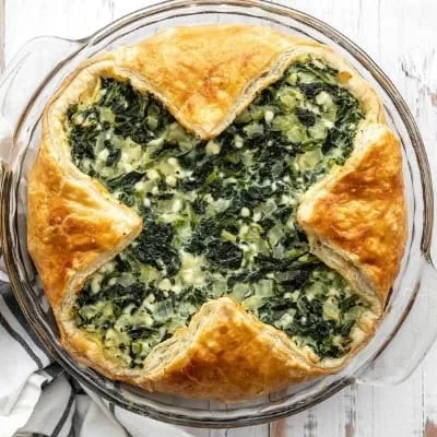 spinach pie in a bowl