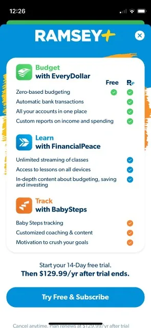 everydollar app screenshot