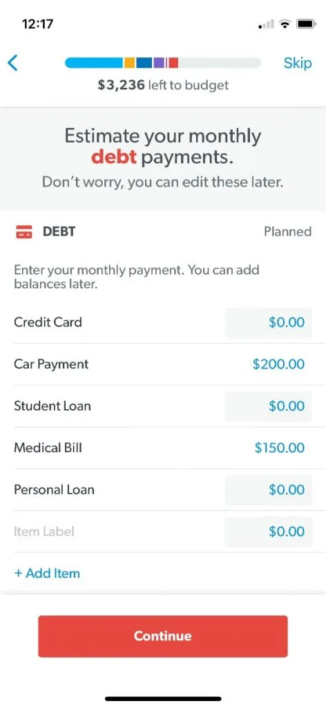 everydollar app screenshot