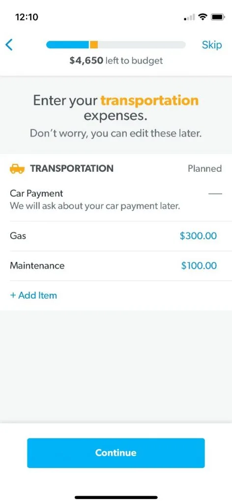 everydollar app screenshot