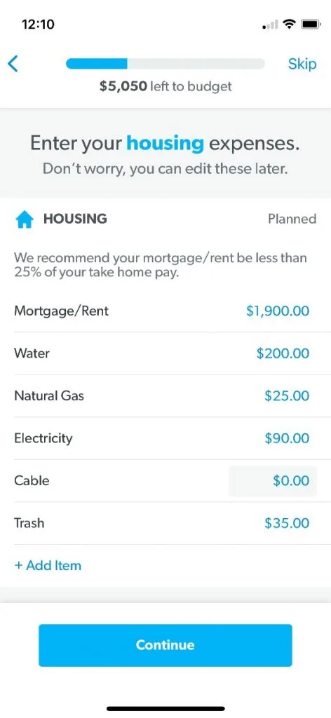 everydollar app screenshot