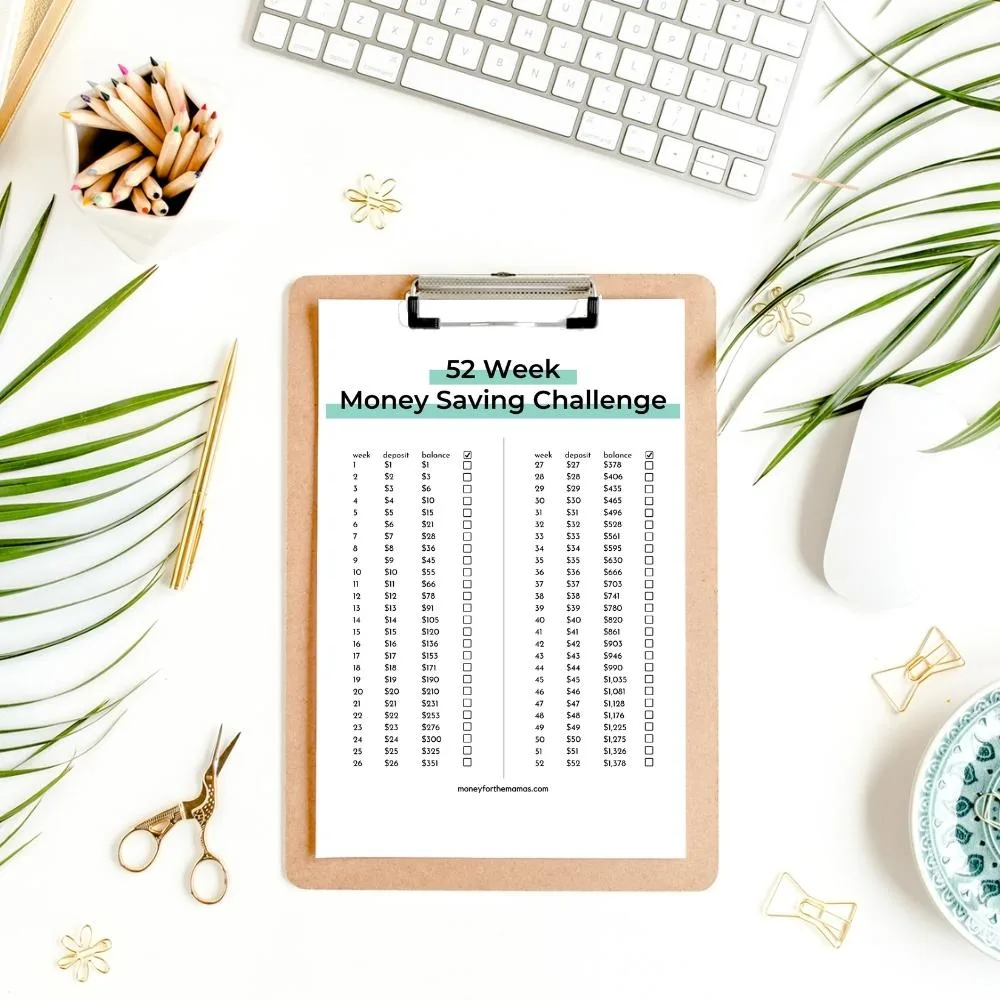 $1 52-week savings challenge printable