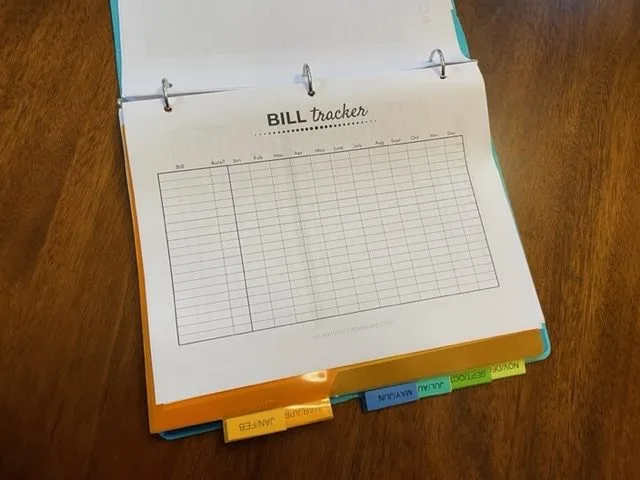 how to make a budget binder bill tracker printable