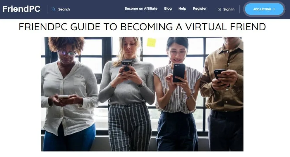 friend pc sign up page