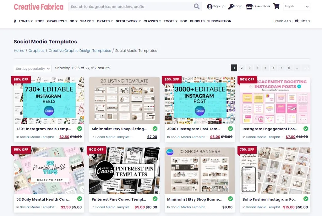 Creative Fabrica Social Media Templates