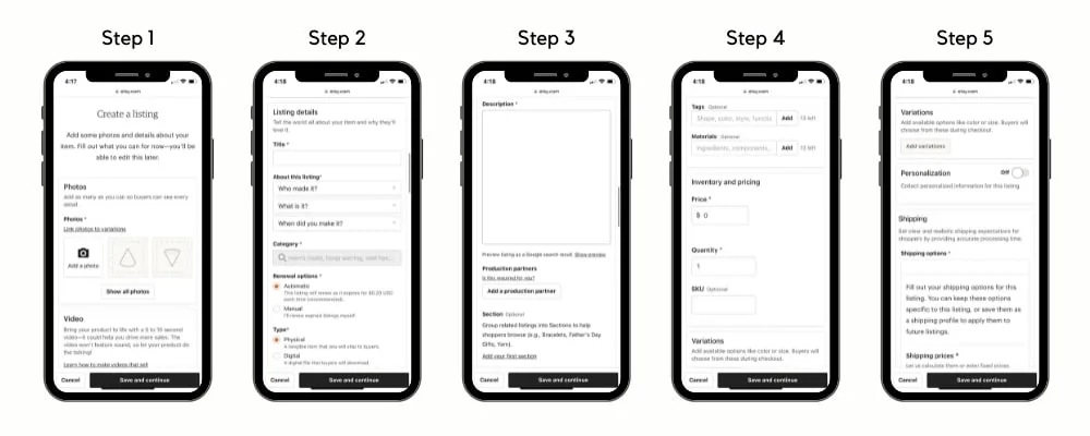 how to make an Etsy product listing