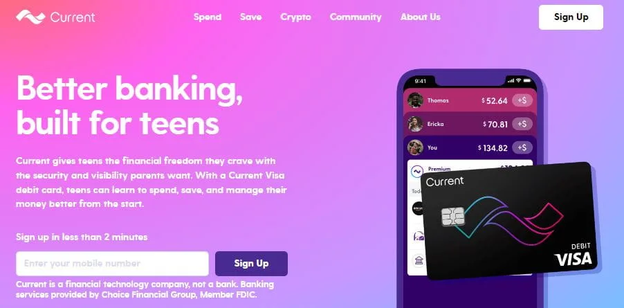 Current teen banking
