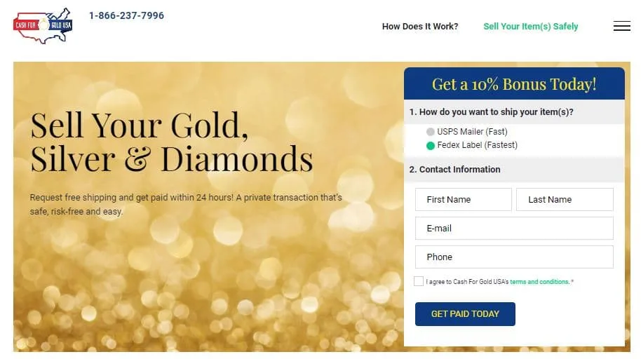 Sell your diamond jewelry on Cash for Diamonds USA