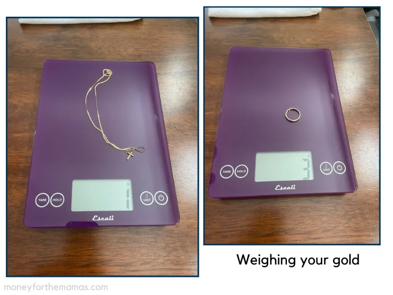 Sell gold near me - weighing your gold items