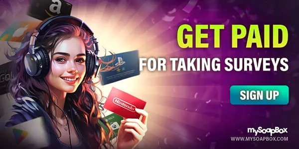 Get paid taking surveys with MySoapBox